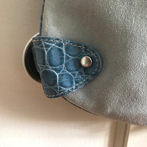 Via Repubblica | Blue Suede Handbag - Picture 5 of 11